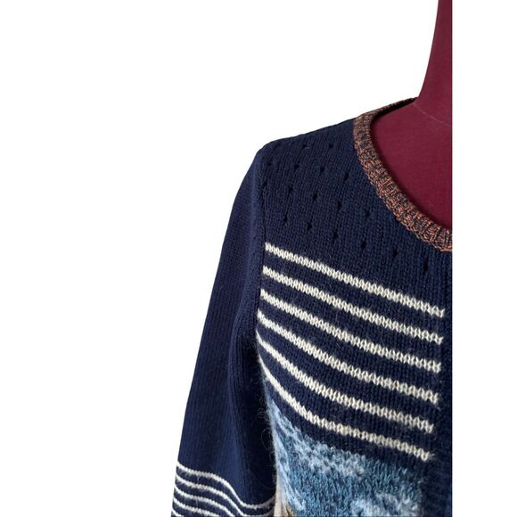 Sparrow Anthropologie Arras Navy Blue Zip Front Cardigan Sweater Wool Mohair S - Picture 10 of 10